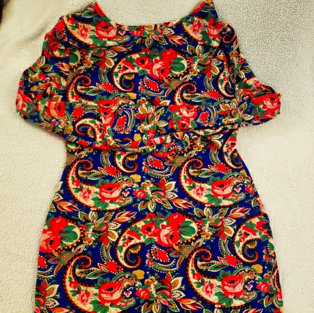 Multi colored, printed bodycon dress